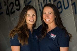 Annie Haeger (left) and teammate Briana Provancha (right).