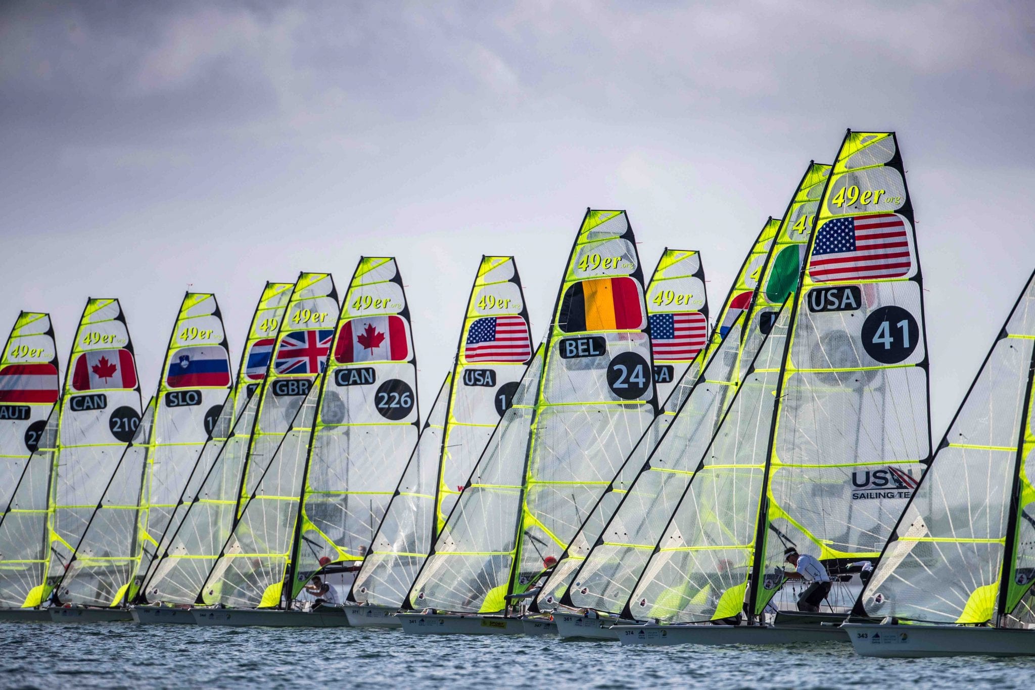 49er starting line at 2018 World Cup Series Miami