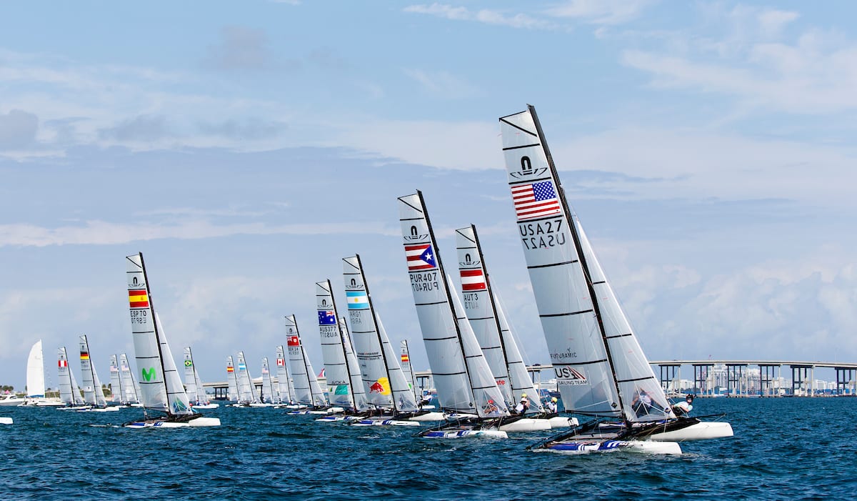 Nacra 17 Sailors at 2019 Hempel World Cup Series Miami