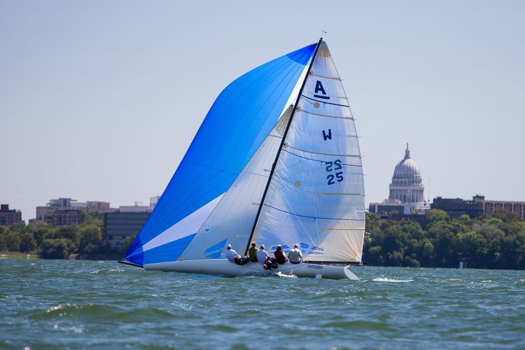 johnson j scow sailboat