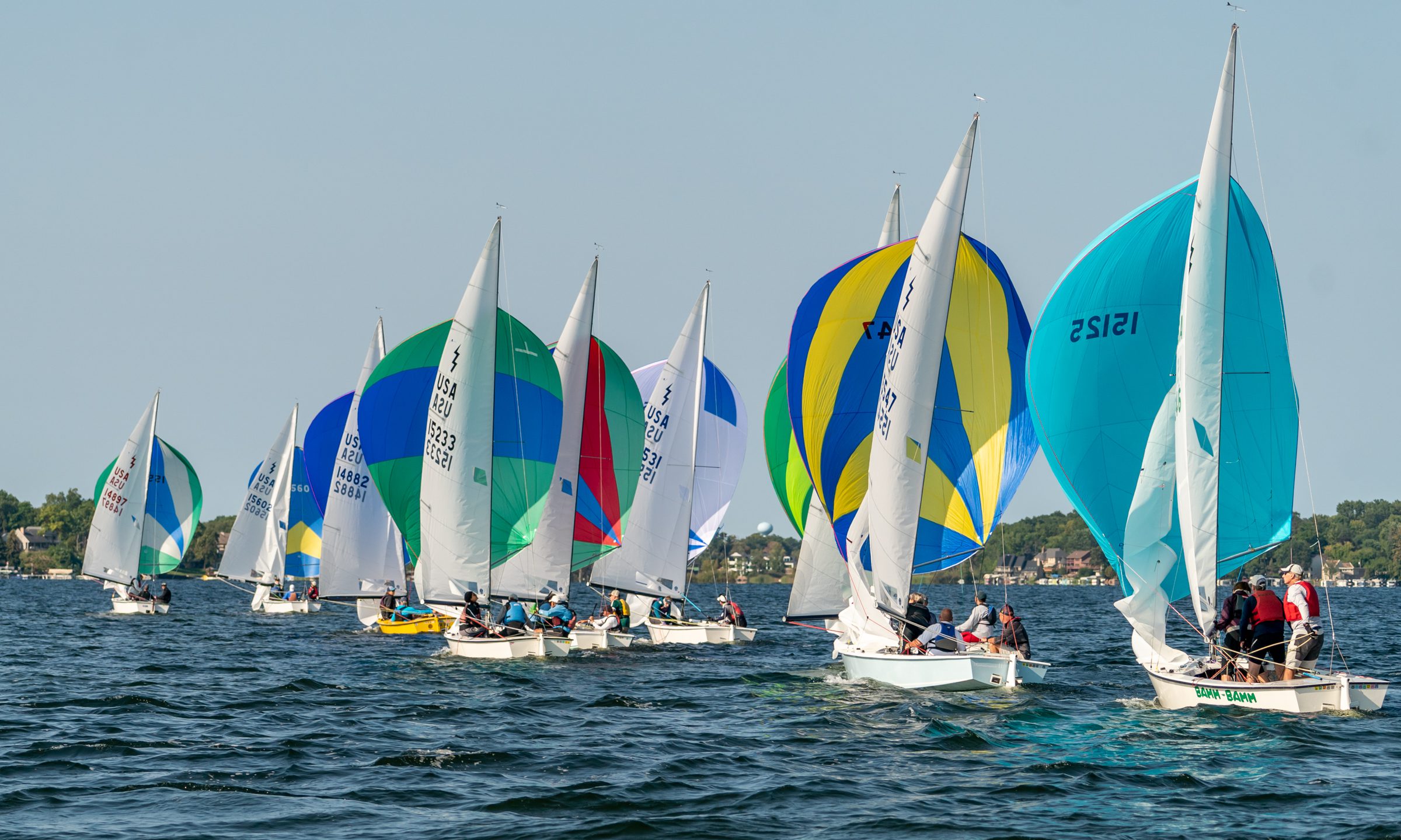 Boats heading downwind